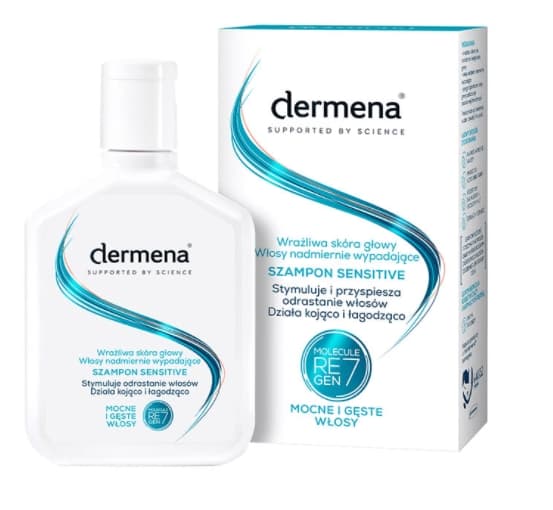 Dermena, Mild Shampoo til Følsom Hovedbund, Hårtab, 200 ml