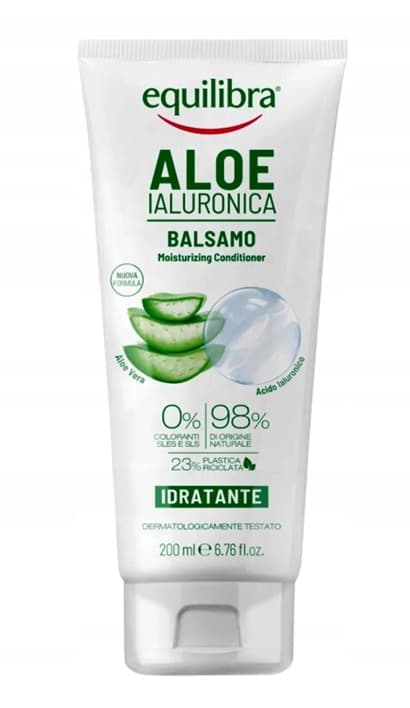 Aloe Vera Balsam Equilibra Naturale 200 ml - Fugtgivende og plejende til huden. Beriget med naturlig aloe vera for sundt udseende og hydrering.