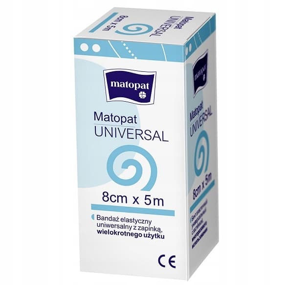 Elastisk Bind til Mange Formål - Matopat Universal, 5m x 8cm - Topkvalitets Elastisk Bind til Diverse Anvendelser