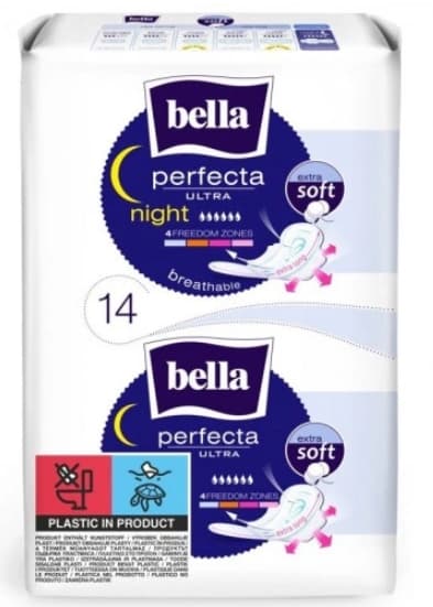 Naturliga och Bekväma Bella Exakt Ultra Natt Bindor (14-pack)