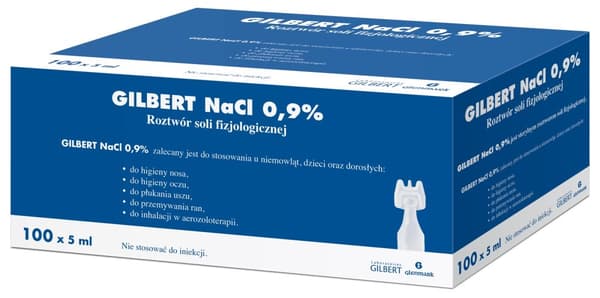 Fysiologinen suolaliuosampullit, 0.9% NaCl, 100 kpl x 5 ml
