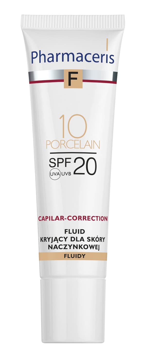 Pharmaceris F, flydende dække til følsom hud Capilar-Correction, SPF 20, 10 Porcelæn, 30ml.