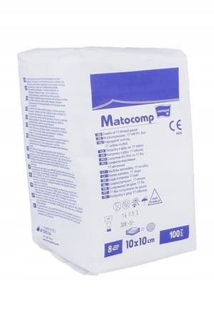 Sterile kompresser, Matocomp, ikke-klæbende, 10cmx10cm, 1 pk. af 100 stk.