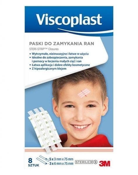 Lukkede sårstrimler, Steri Strip White, 8 stk (6x75mm-3stk), (3x75mm-5stk)