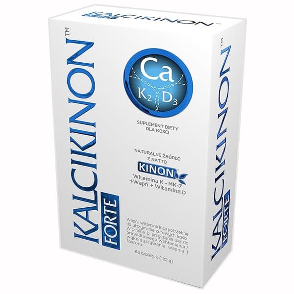 Kalcikinon Forte 60 Tabletter - Kosttilskud med calcium og vitamin D3, støtter sunde knogler. Ideel til daglig supplementation.