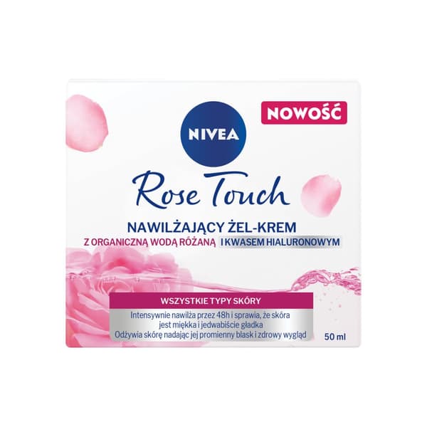 Nivea Rose Touch - Hyaluronsyre & Økologisk Rosenvand Gel-Creme, 50ml