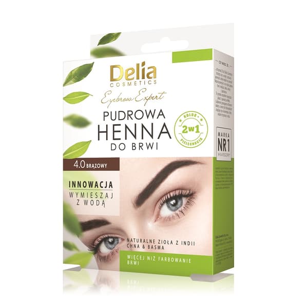 Delia Øjenbryn Ekspert Pulverbaseret Henna til øjenbryn 4.0 Brun, 4g