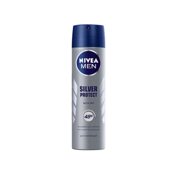 Nivea Herr Silver Skydd Antiperspirant Spray - 24-timmars Deodorant, 150 ml.