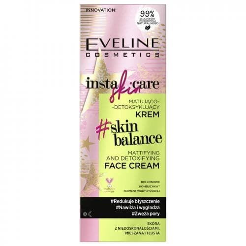 Eveline Cosmetics Matificerende-detox-ansigtscreme til blandet og fedtet hud, 50ml