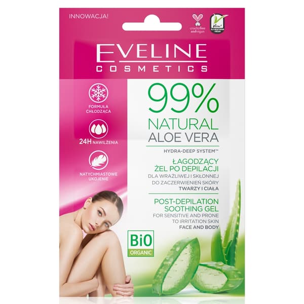 Eveline Cosmetics 99% Luonnollinen Aloe Vera After-shave geeli, 2x5ml