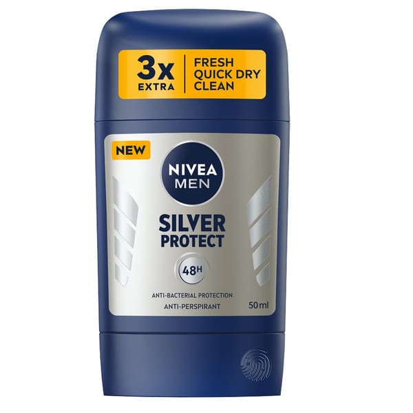 Nivea Miehet Hopea Suojaa Antiperspirantti Tikkuna, 50 ml
