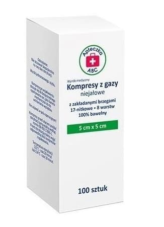 Kraftiga gasvävskompresser, 8-lagers, 10x19 cm, 100 st, Första hjälpen-kit ABC