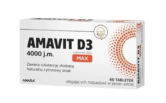 Amavit D3 MAX 4000 IU, 60 tablettia