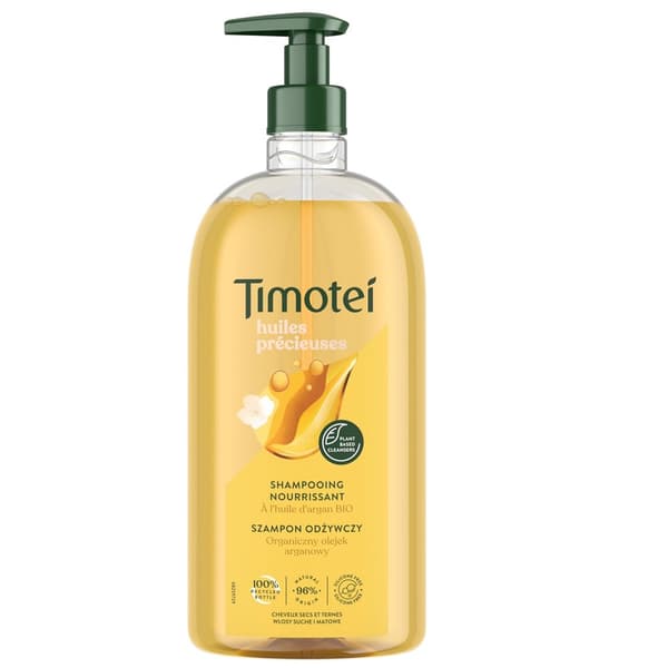 Timotei Dyrebare Olier Nærende Shampoo til Tørt og Livløst Hår med Økologisk Arganolie, 750 ml