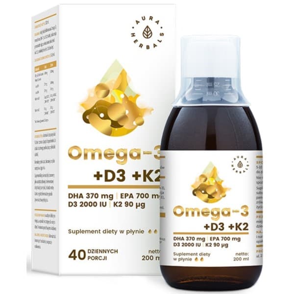 Omega 3 + D3 + K2MK7 flytande kosttillskott 200 ml