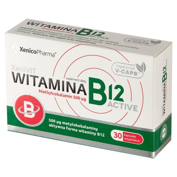 B12 Methylokobalamiini 500 mcg, 30 kapselia
