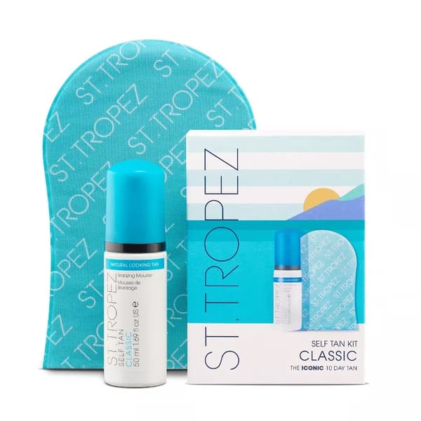 St. Tropez Itseruskettava Kosteuttava Mousse Setti, 50 ml + Aplikaattorikinnas