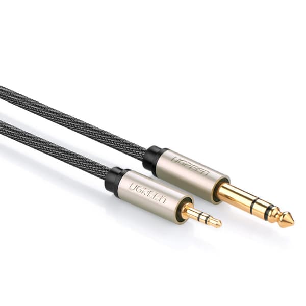 Ugreen AV127 Audio Kabel 3,5mm TRS till 6,35mm Jack, 1m - Grå