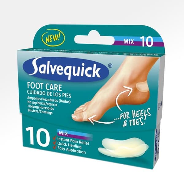 Salvequick Fodpleje mix plaster til fødder 10 stk.