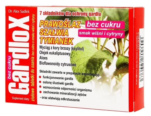 Gardlox Wišnia ja Sitruuna Imeskelytabletit - 16 kpl (Sokeriton)