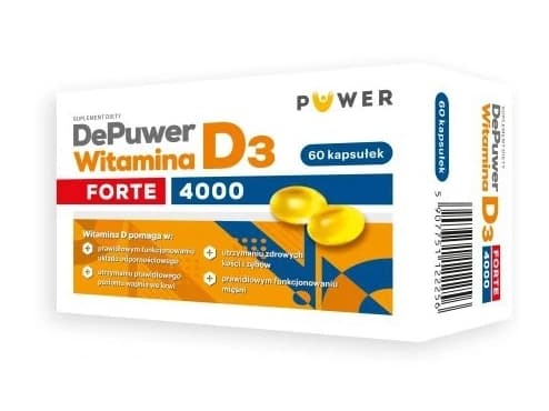 DePuwer Forte - Kosttilskud med Vitamin D3 4000, 60 kapsler