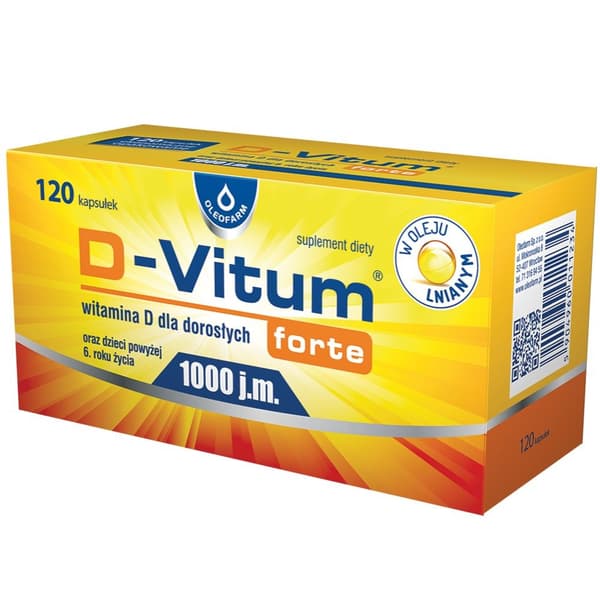 Vitamin D Kosttillskott 1000 j.m. - Benhälsa & Immunstöd (120 kapslar)