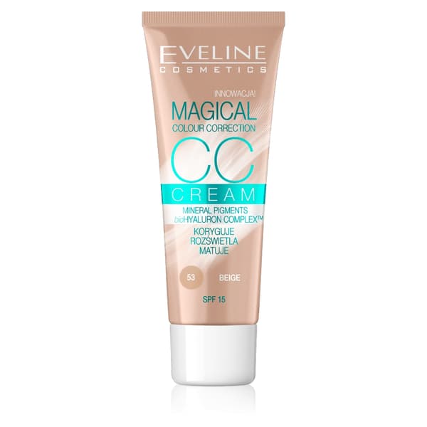 Eveline Cosmetics Magisk Färg CC-Cream Multifunktionell Foundation 53 Beige, 30 ml