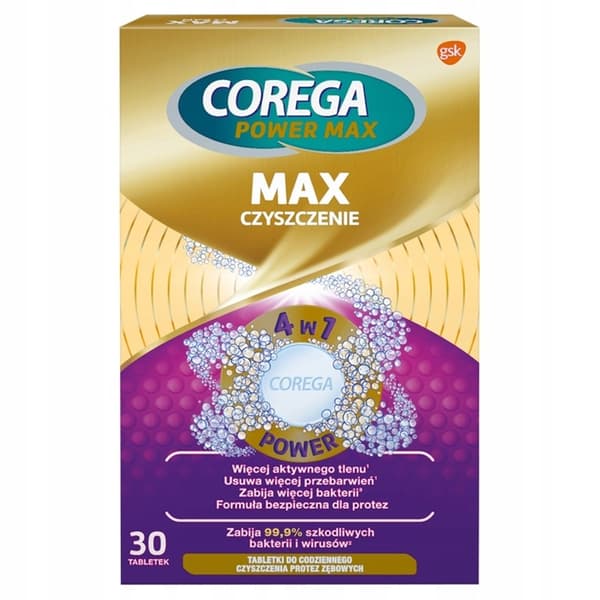 Corega Max Protesrengöring Tabletter, 30 st