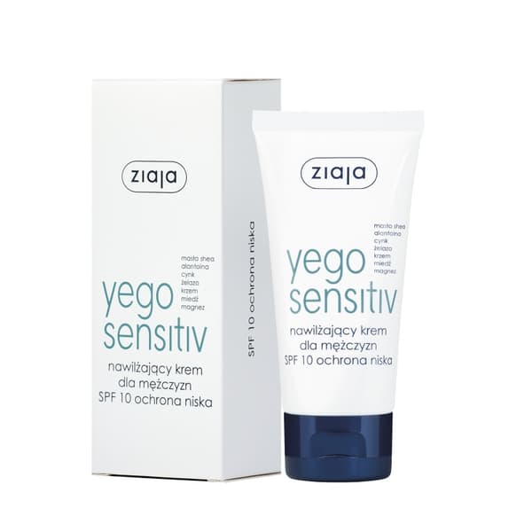 Ziaja Yego Sensitiv Fugtighedscreme SPF 10 til mænd, 50 ml