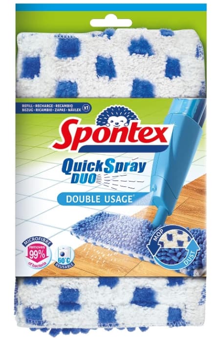Spontex Snabb Spray Duo Microfiber Mop Förängare, 2 stycken