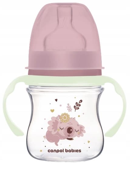 Canpol Vauvan EasyStart Sleepy Koala Tuttipullo, Pink, 120 ml