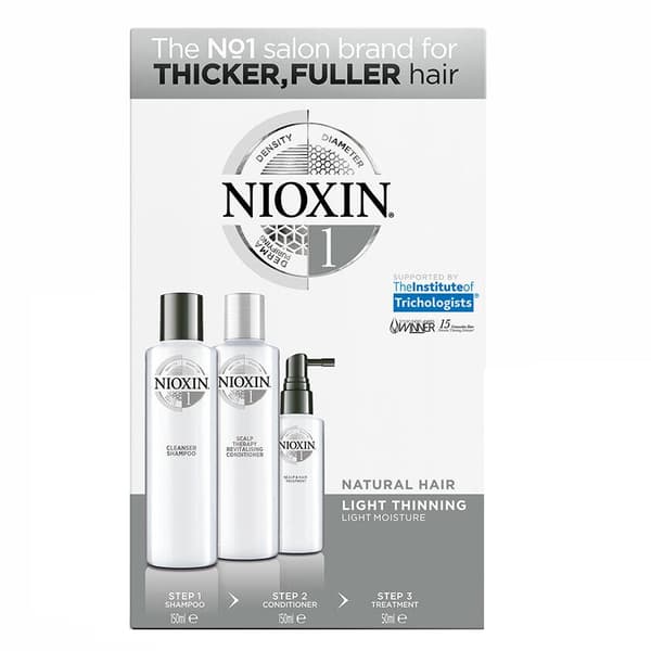 Nioxin System 1 Hårvårdsset: Schampo 150ml + Balsam 150ml + Behandling 50ml