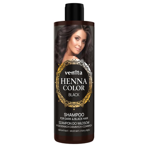 Venita Henna Färg Svart Schampo för Mörkt Hår, 300 ml