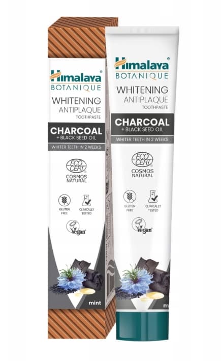 Himalaya Botanique Tandpasta mod Tandbelægning med Aktivt Kul og Sortfrøolie, 75 ml