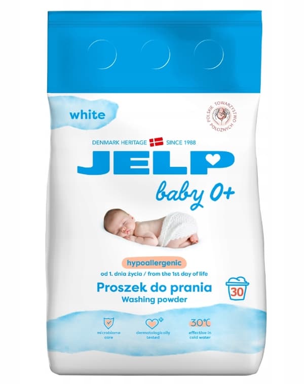 Jelp Baby 0+ Vaskepulver til hvide tekstiler, 2,25 kg