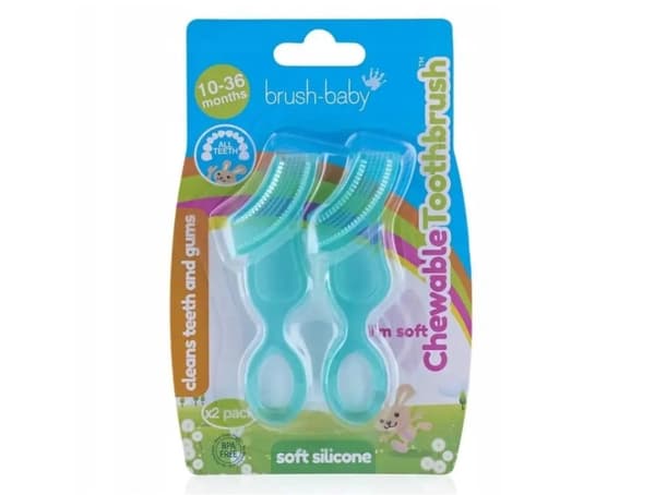 Brush-Baby Tygge Tandbørste, Bidedyr 10-36m, 2 Stykker