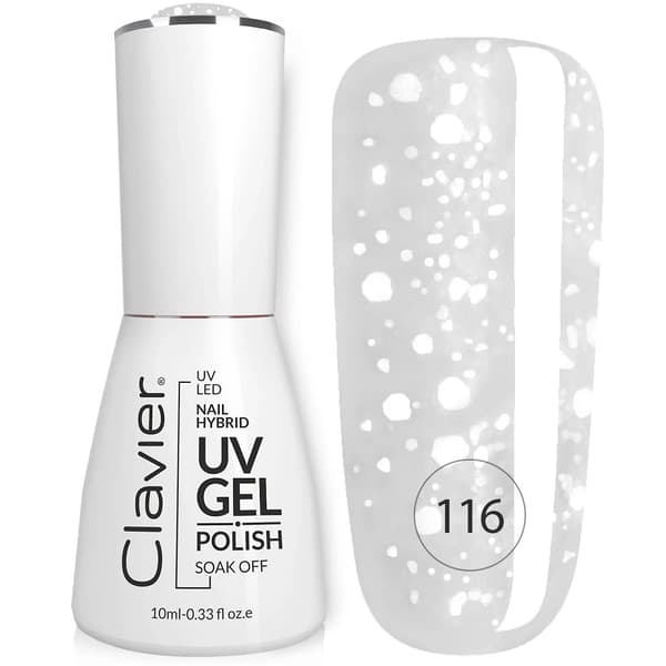 Clavier Lyx Nagellack Hybrid med Holografiska Fläckar 116 Snowflakes, 10ml