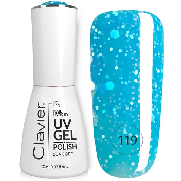 Clavier Luksus Hybridlak med Holografiske Partikler 119 Cooler Blue, 10ml