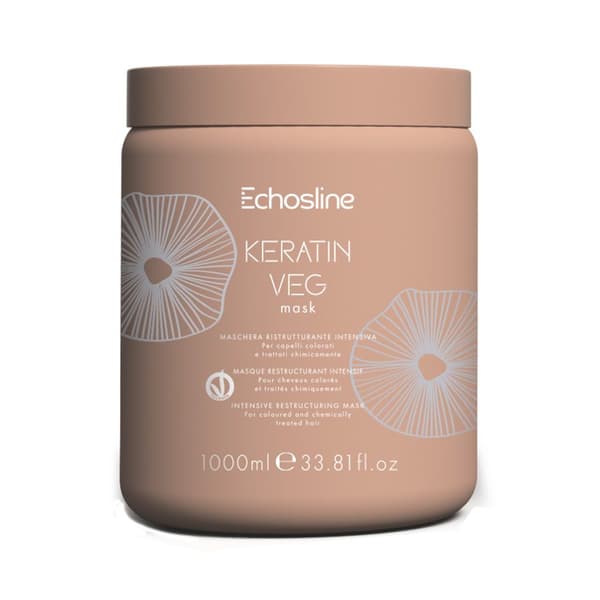 Echosline Keratin Veg Hårmaske Reparerende, 1000ml