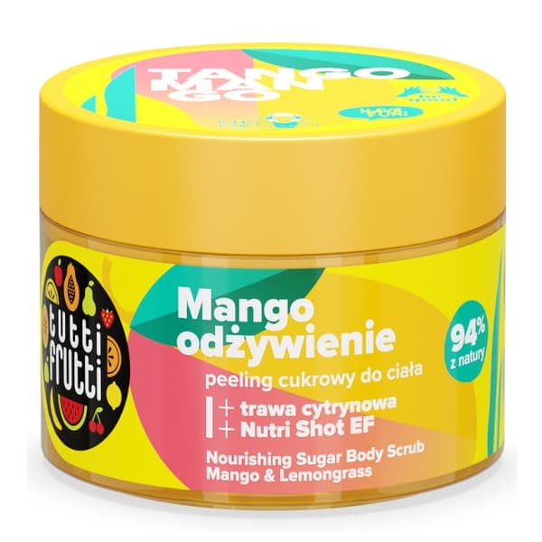 Farmona Tutti Frutti Närande Sockerskrubb för Kroppen Mango & Citrongräs + Nutri Shot EF, 300g