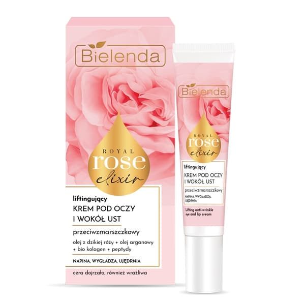 Bielenda Royal Rose Elixir Anti-Age Løftekrem til Øjne og Læber, 15ml