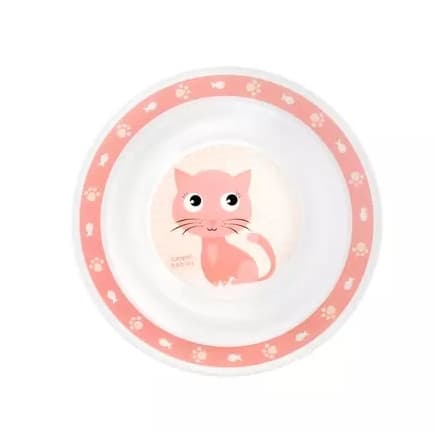 Canpol Babies Muovinen Kulho 4/412 Kissa, Vaaleanpunainen, 1 kpl