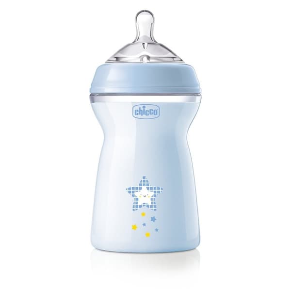 Chicco NaturalFeeling Flaske med hurtig flow-sut 6m+ Blå, 330ml