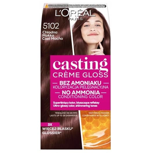 L'oréal Casting Gloss Hårfärg 5102 Cool Mocha, 48 ml + 72 ml + 60 ml