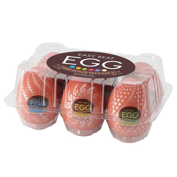 Tenga Easy Beat Æg Hårdkogt Pakke II - Sæt med 6 engangsægformede onaniprodukter