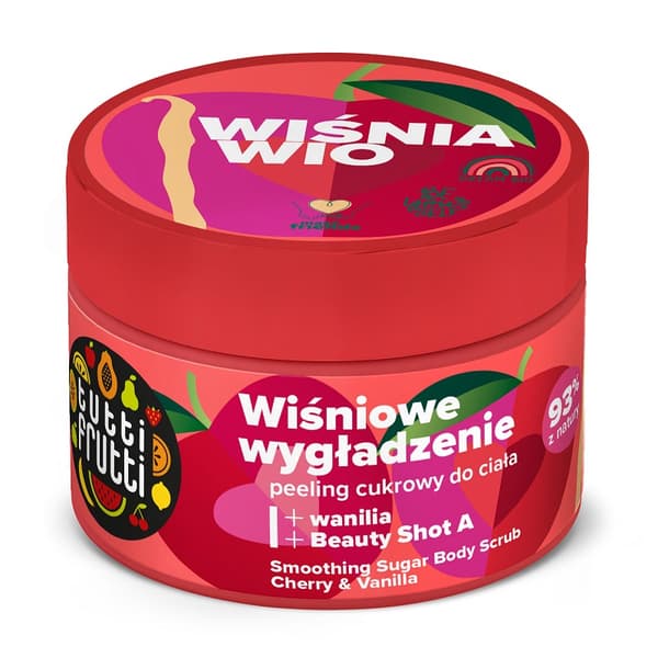 Farmona Tutti Frutti Glattende Sukkerbodyscrub Kirsebær & Vanilje + Skønhedsshot A, 300g