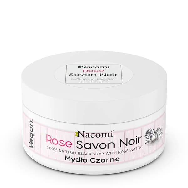 Nacomi Sort Sæbe med Rosenvand, 125g