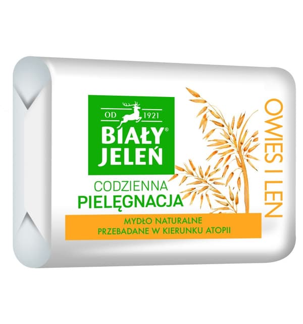 Biały Jeleń Hypoallergenisk Sæbe med Havre og Hørfrø, 100g