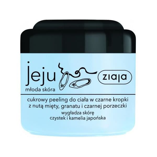 Ziaja Jeju Mlad Hud Svartprickig Sockerskrubb för Kroppen, 200 ml