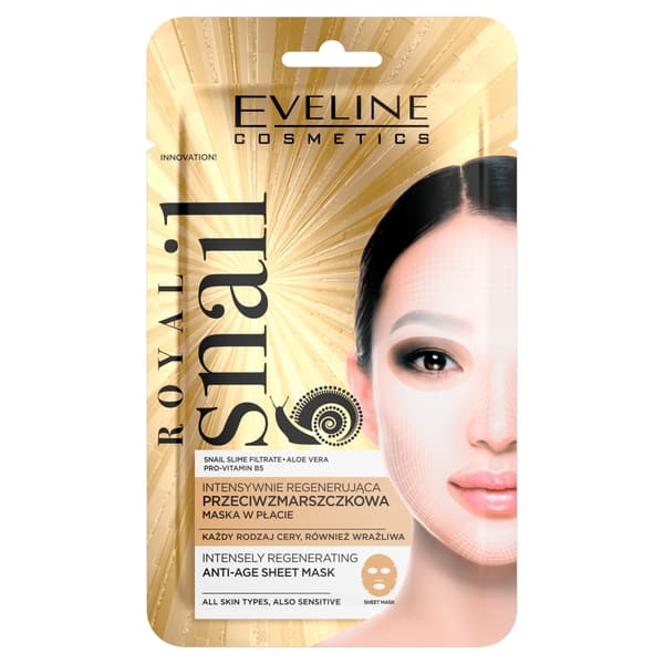 Eveline Kosmetik Royal Snegl Intensiv Regenererende Anti-rynke Sheet Maske